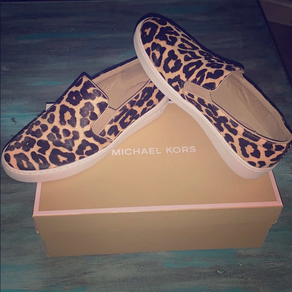 MICHAEL KORS - Keaton Leopard Calf Hair Slip-Ons
